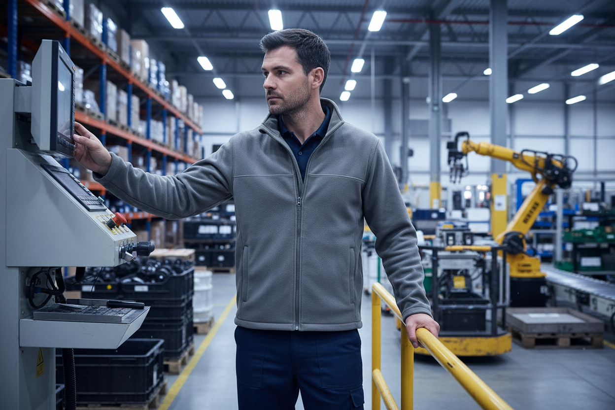 Chaqueta Micropolar Manga Larga Gris Activex