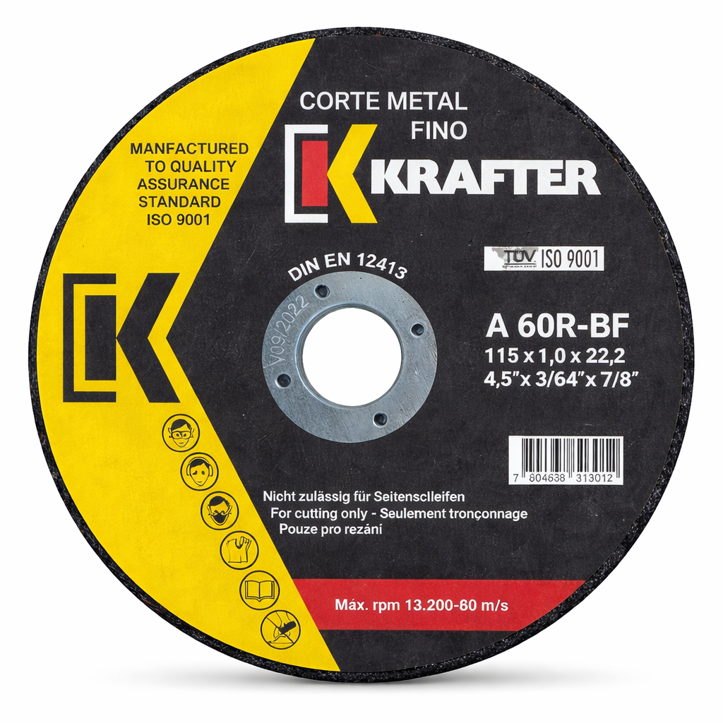 Discos De Corte Para Fierro 4 1/2 Krafter 50 Unidades Color Negro