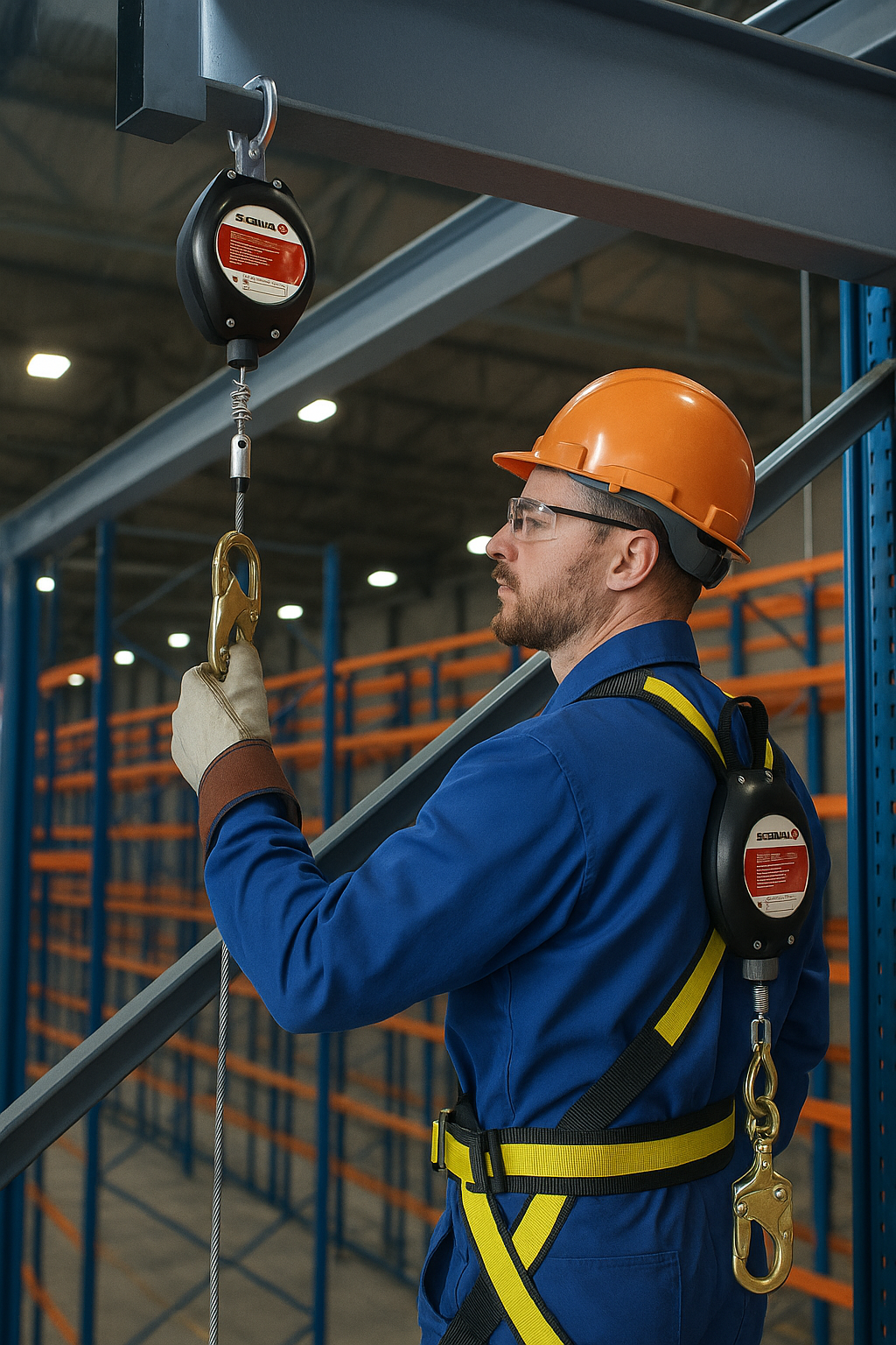 Retráctil de cable metálico 6mt