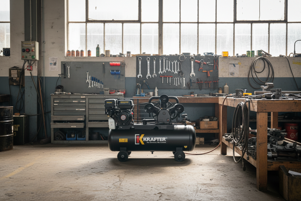 Compresor de Aire Autónomo 100 Litros 6,5HP | Compresor a Gasolina Profesional
