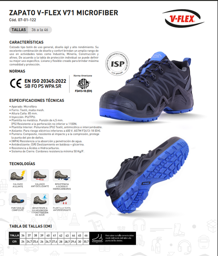 Zapato de Seguridad Negro tipo zapatilla