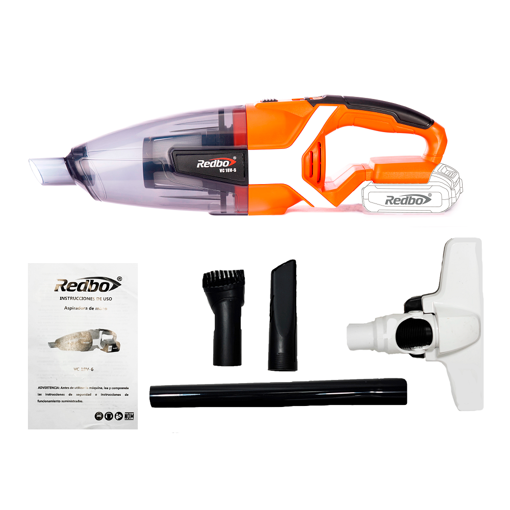 Aspiradora para auto 0.6L inalámbrica 18V Redbo