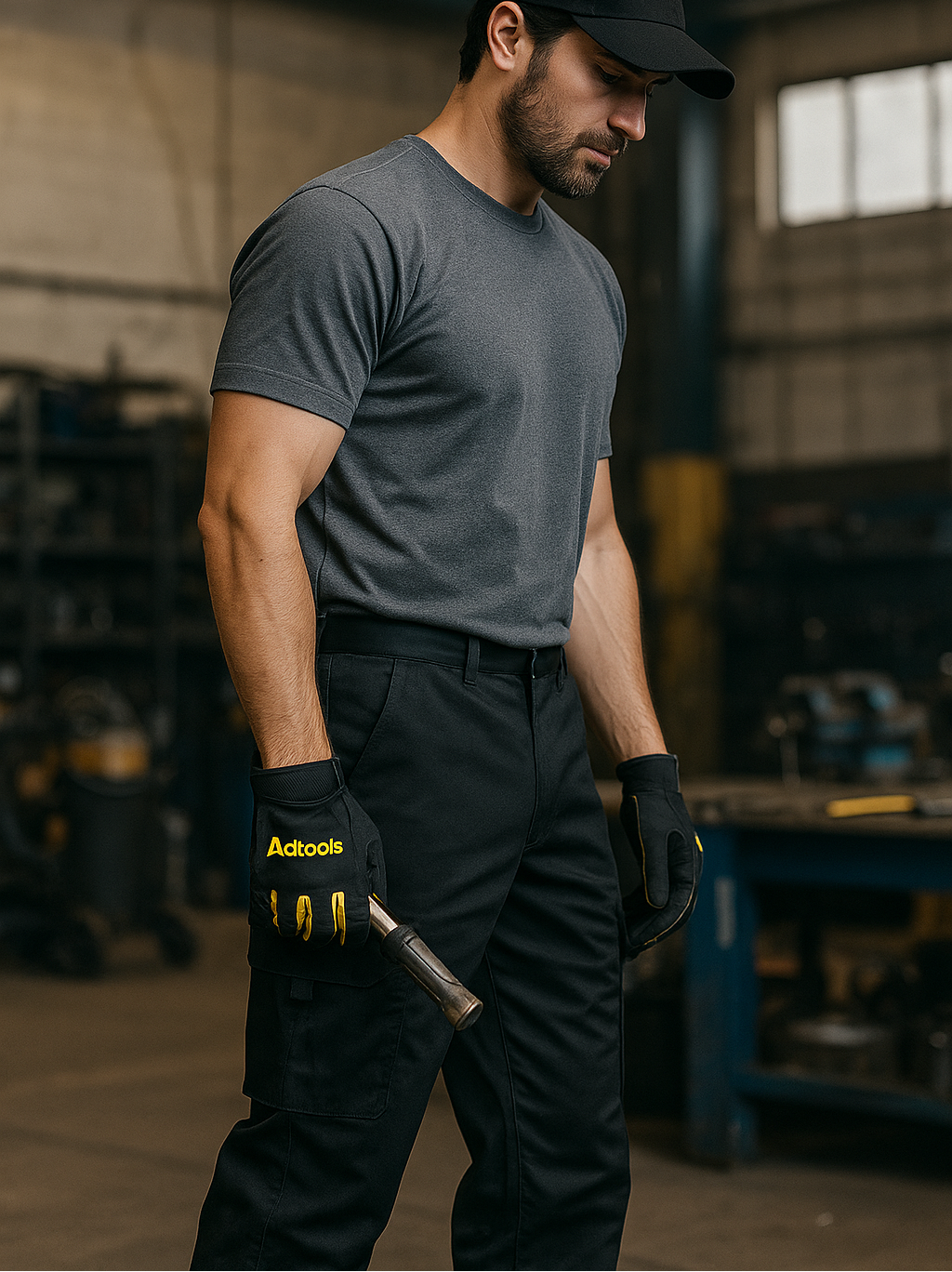 Pantalón Cargo Gabardina Negro UV