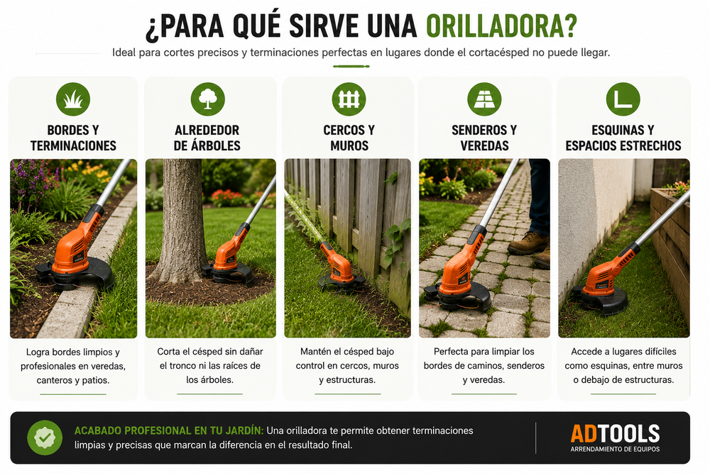 Arriendo Orilladora Eléctrica 550W Cortabordes para Jardín