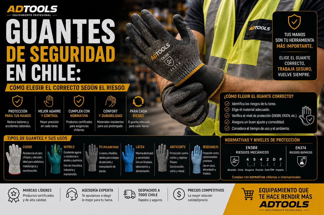 Guantes de Seguridad en Chile: Cómo elegir el correcto según el riesgo