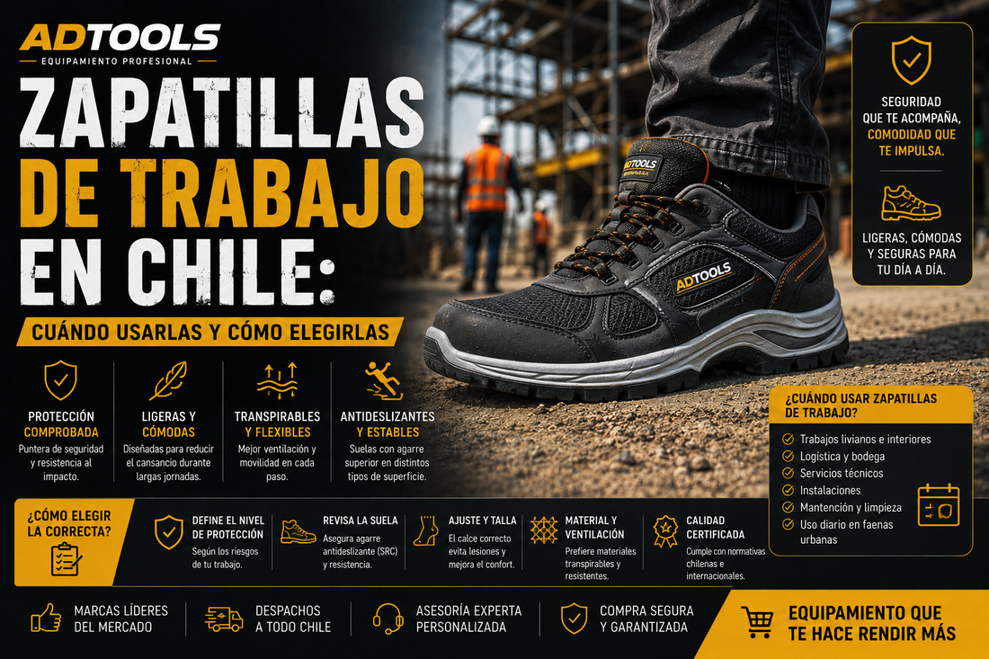 Zapatillas de Trabajo en Chile: Cuándo usarlas y cómo elegirlas
