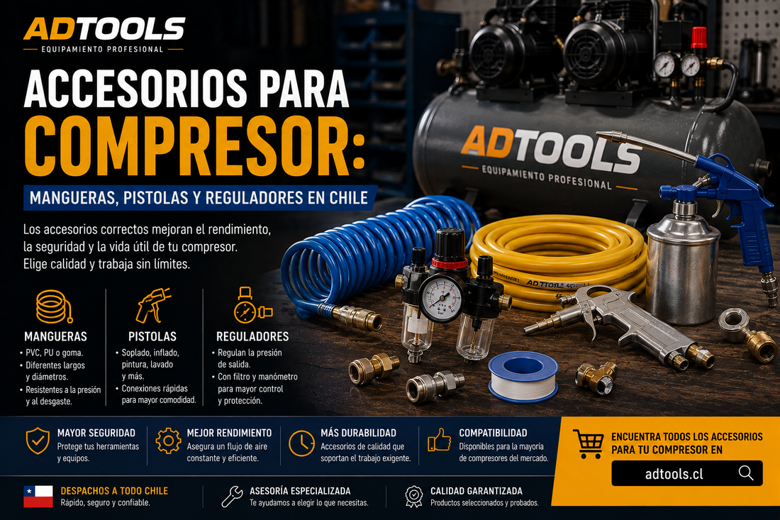 Accesorios para Compresor: mangueras, pistolas y reguladores en Chile