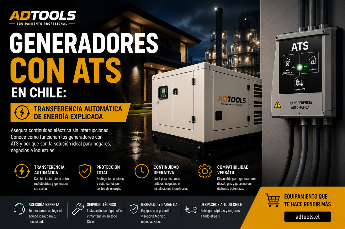 Generadores con ATS en Chile: Transferencia automática de energía explicada