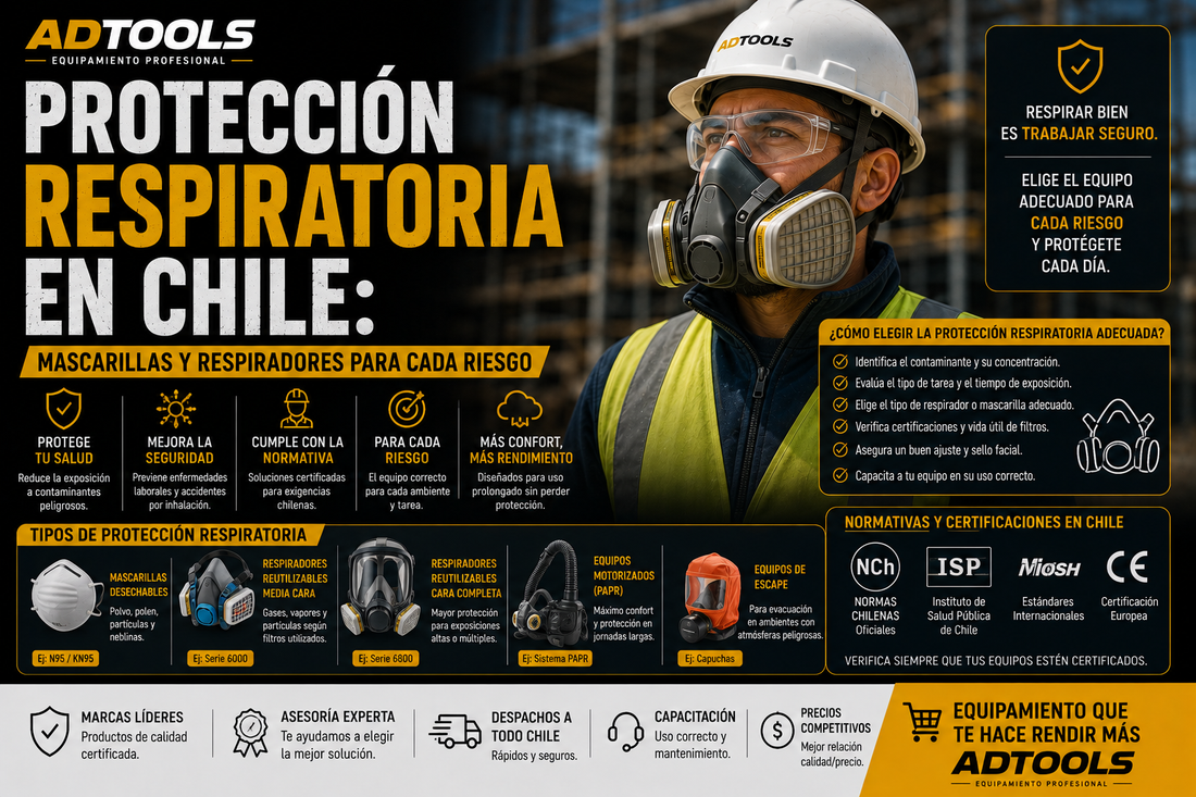 Protección Respiratoria en Chile: Mascarillas y Respiradores para cada riesgo