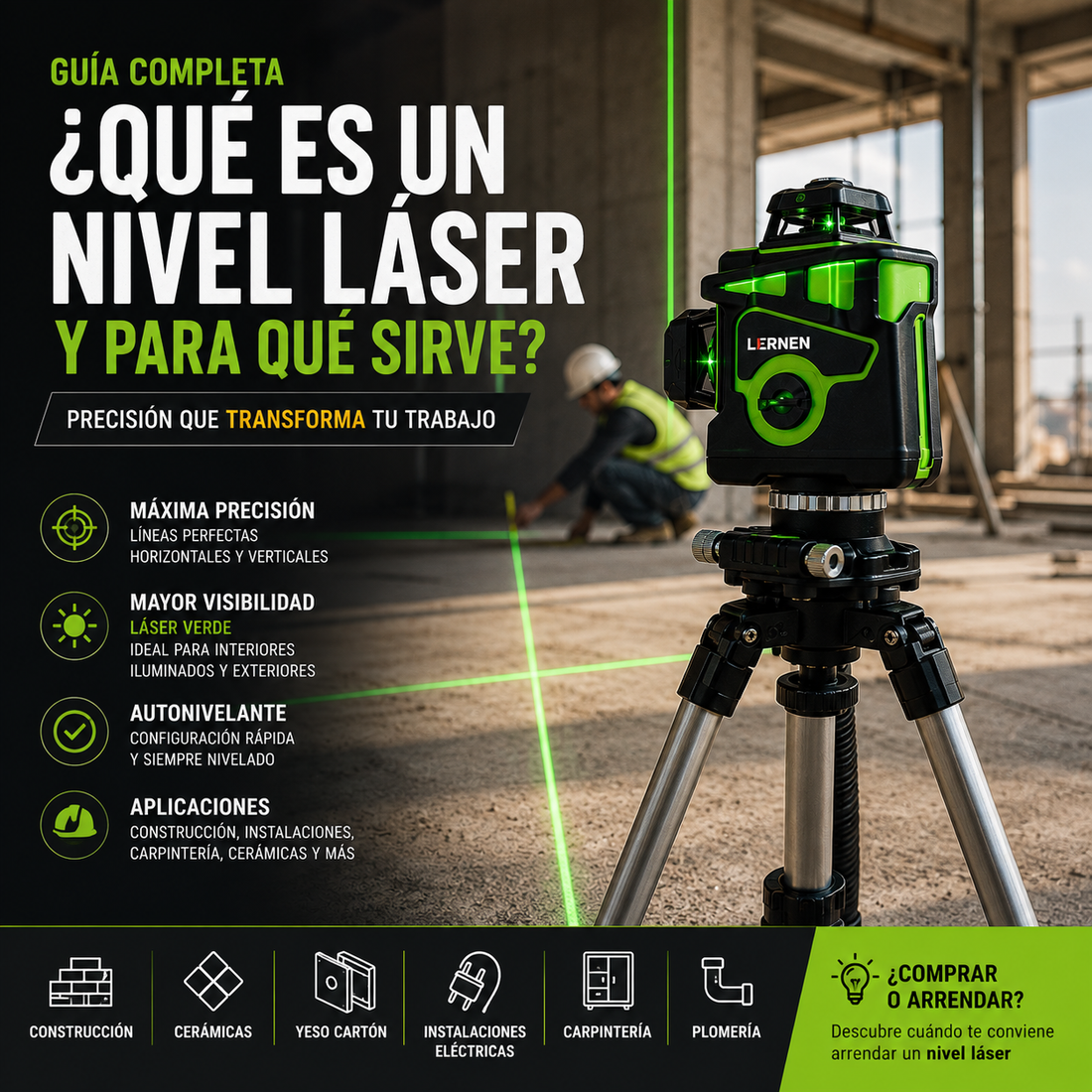 ¿Qué es un nivel láser y para qué sirve? Guía completa para construcción y remodelación