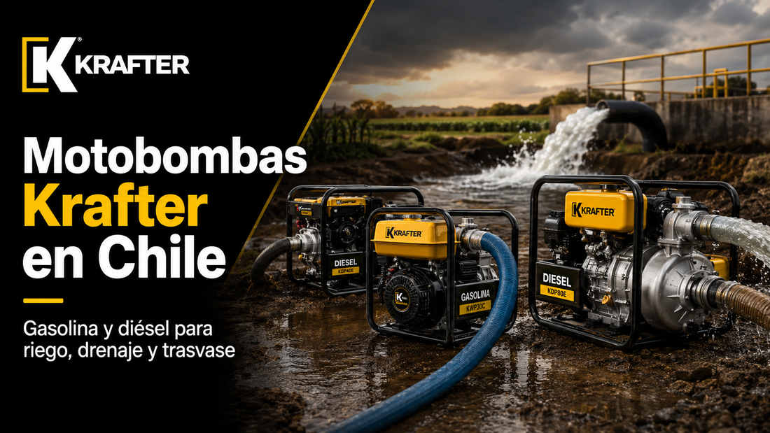 Motobombas Krafter en Chile: gasolina y diesel para riego, drenaje y trasvase