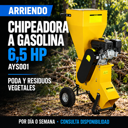 Portada arriendo chipeadora a gasolina AYS001 6,5 HP