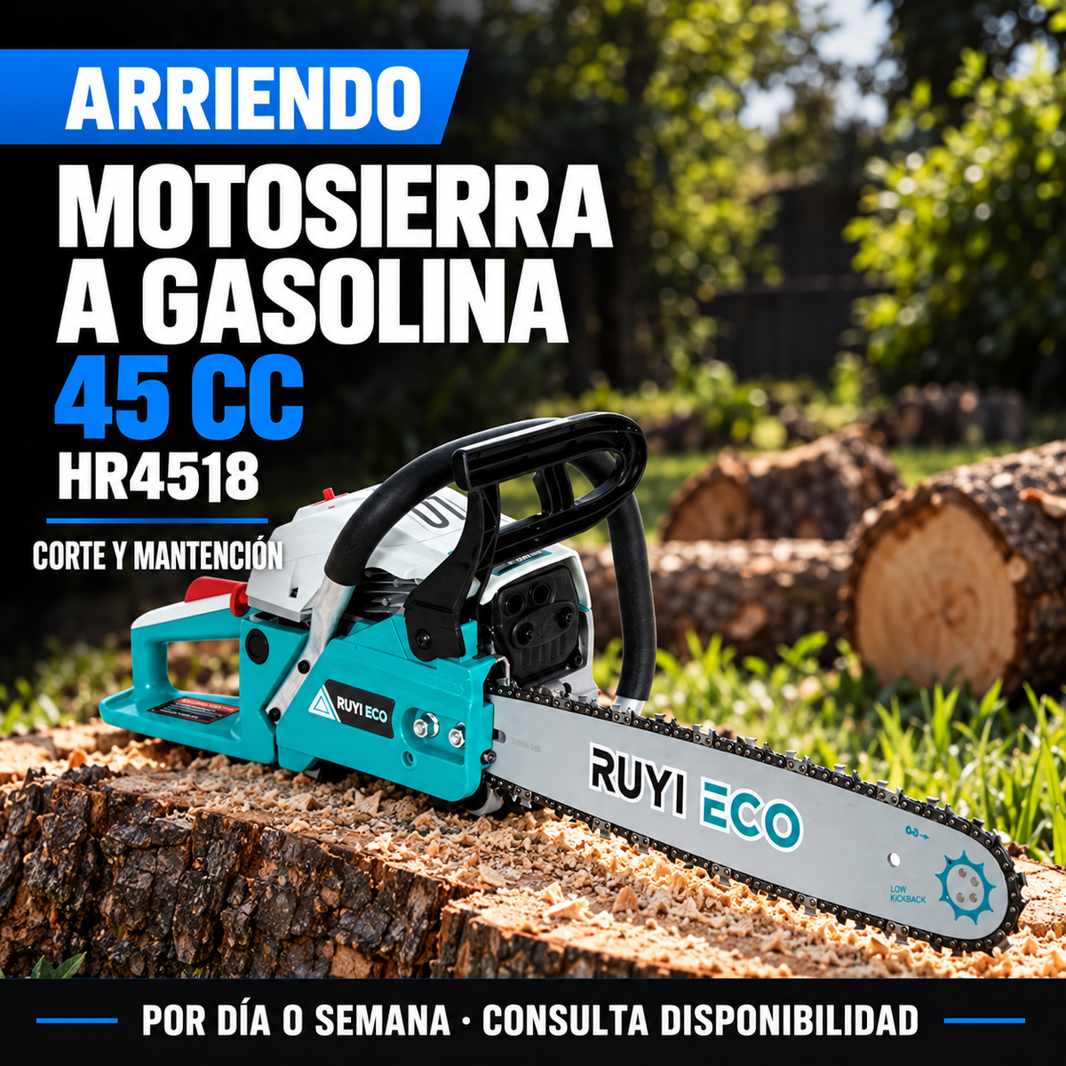Portada arriendo motosierra HR4518 45 cc