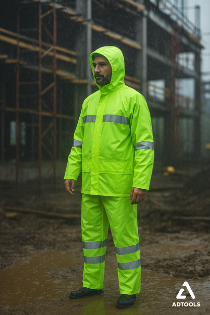 Traje Lluvia Verde Alta Visibilidad con Cinta Reflectante