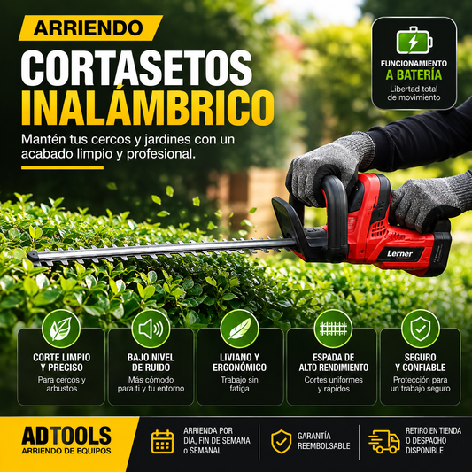 Arriendo Cortasetos Inalámbrico para Jardín | Poda de Cercos y Arbustos