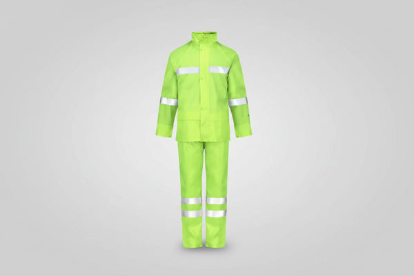 Traje Lluvia Verde Alta Visibilidad con Cinta Reflectante
