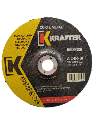 Disco Corte Metal 7" x 3,0mm KRAFTER (25unid)