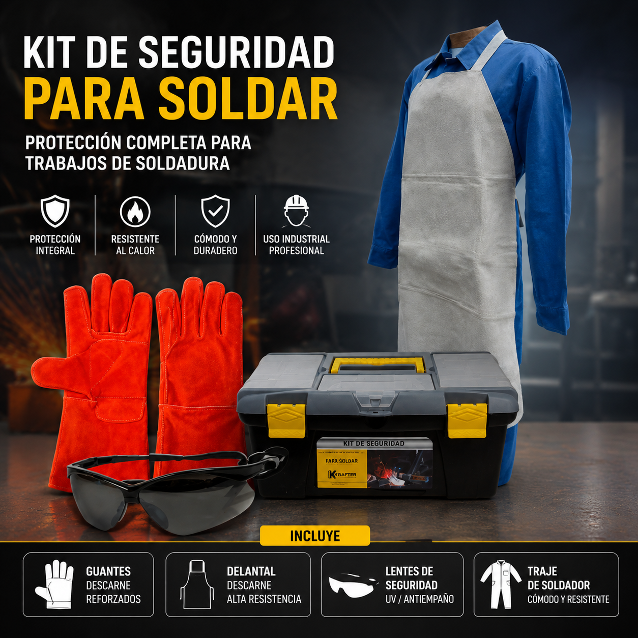 Kit de Seguridad para Soldar Krafter con EPP para Soldadura