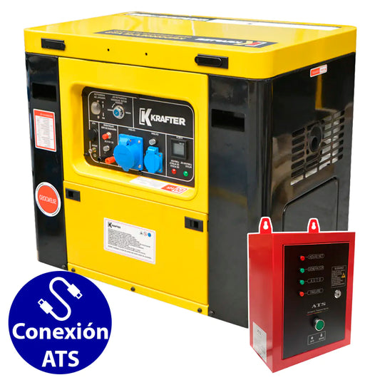 Generador diésel Krafter KRD5000EA-M 6,5 kVA 220V con conexión ATS