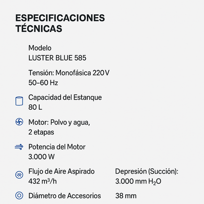 Aspiradora Industrial 80L Blue 585