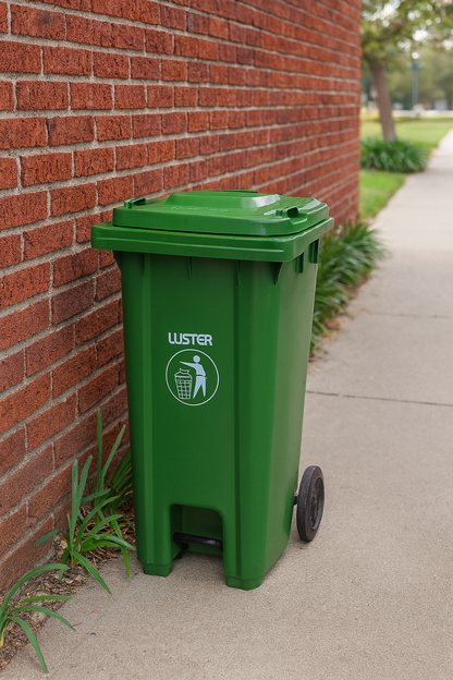 Basurero plástico municipal 240L con Pedestal y Ruedas