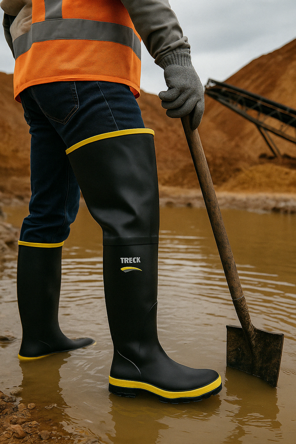 Bota de Seguridad de Caucho Impermeable para Minería