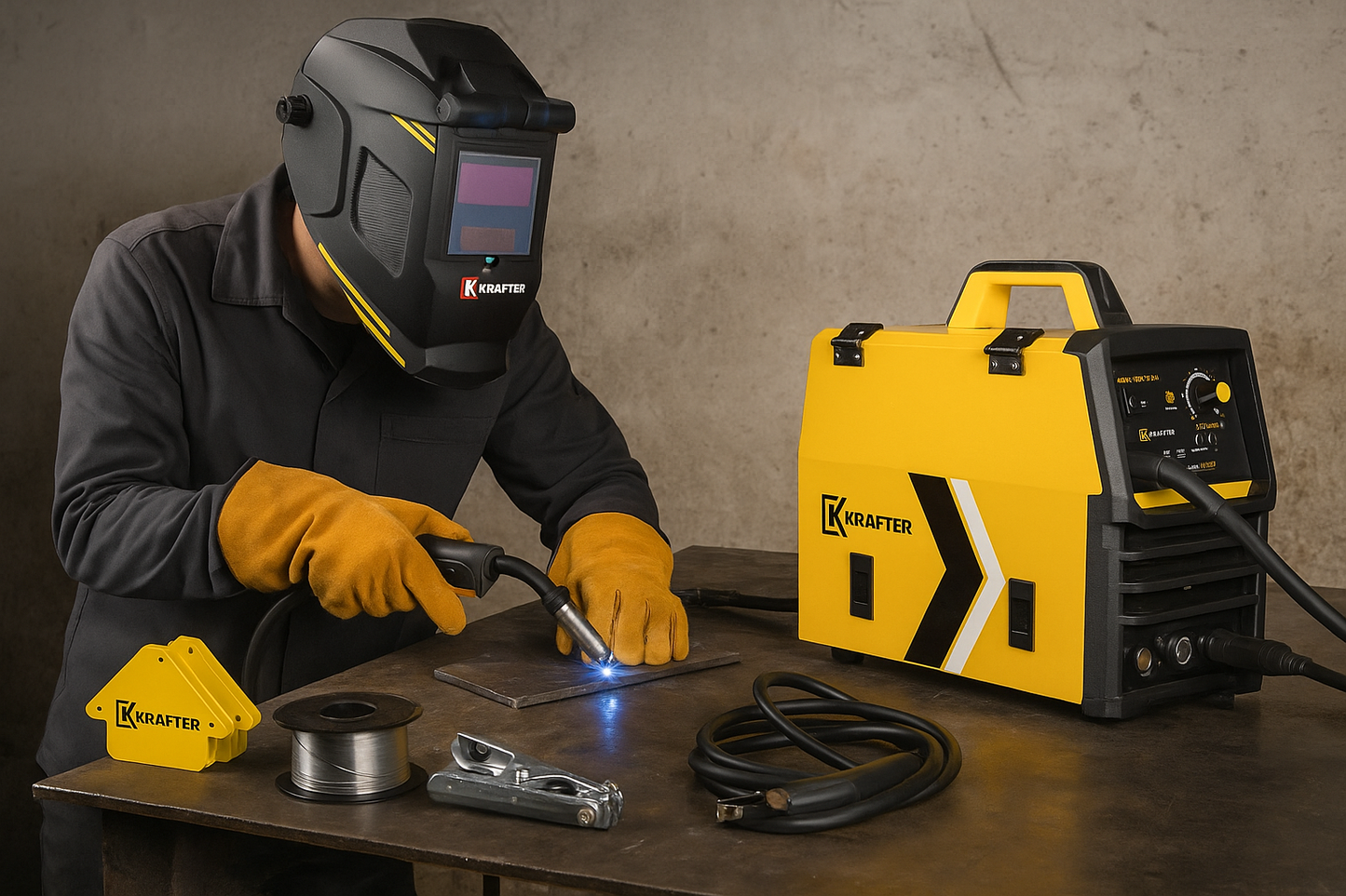 Soldadora MIG Megatec 120FLUX con Kit Profesional de Accesorios