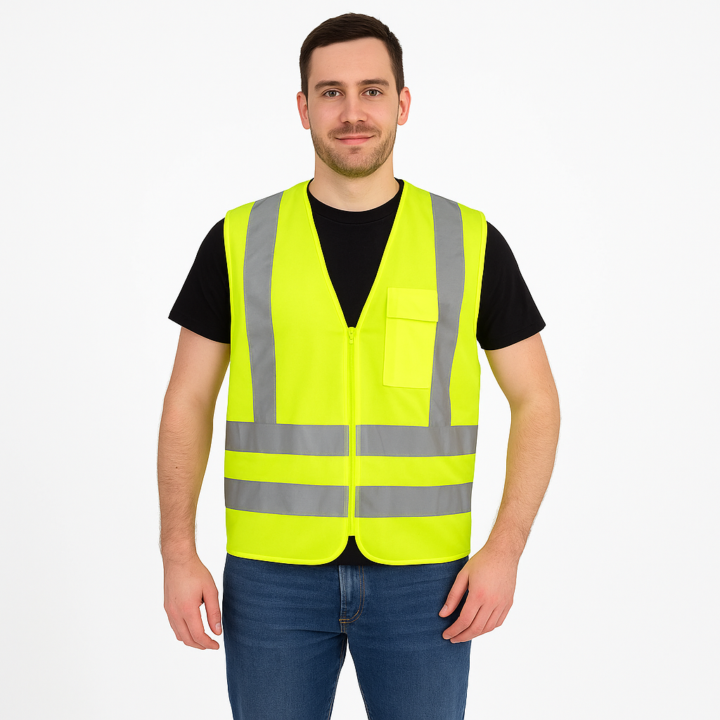 Chaleco Reflectante Amarillo Con Cierre