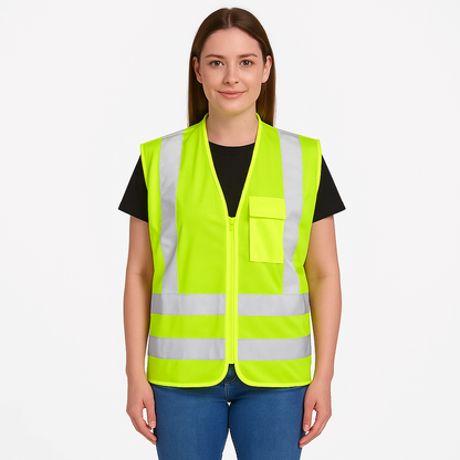 Chaleco Reflectante Amarillo Con Cierre