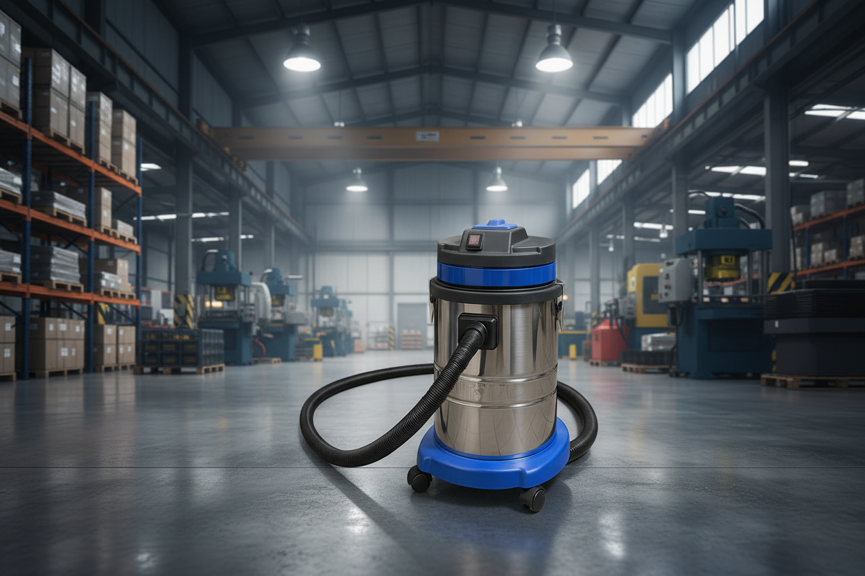 Aspiradora industrial 30 litros para limpieza profesional en talleres y obra.