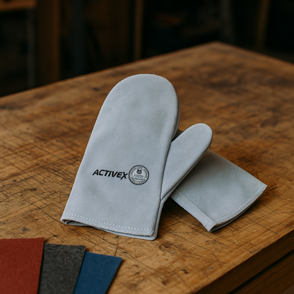 Mitón de Cuero de Descarne para Calor sin manga.