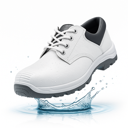 Zapato de seguridad blanco con puntera de acero