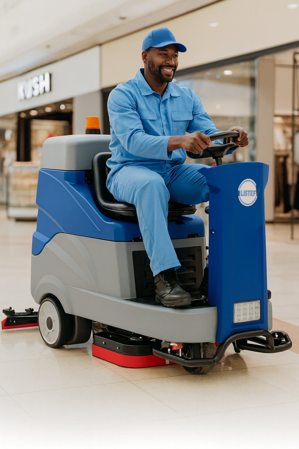 Vacuolavadora para piso de Operador a bordo