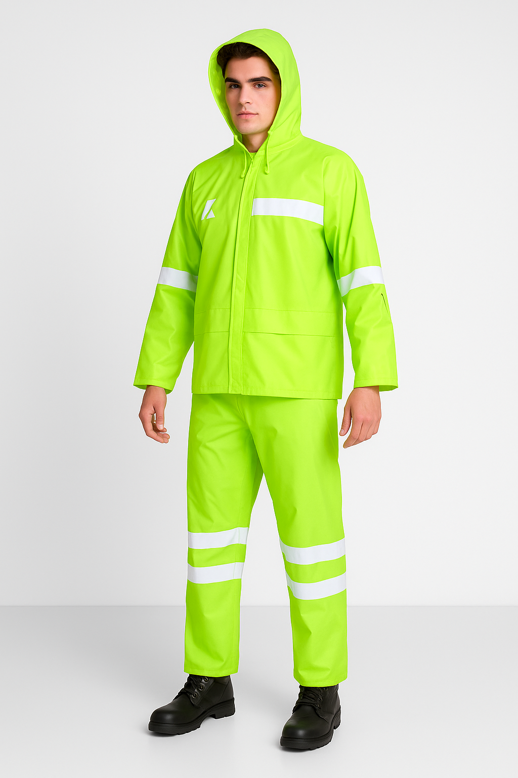 Traje Lluvia Verde Alta Visibilidad con Cinta Reflectante