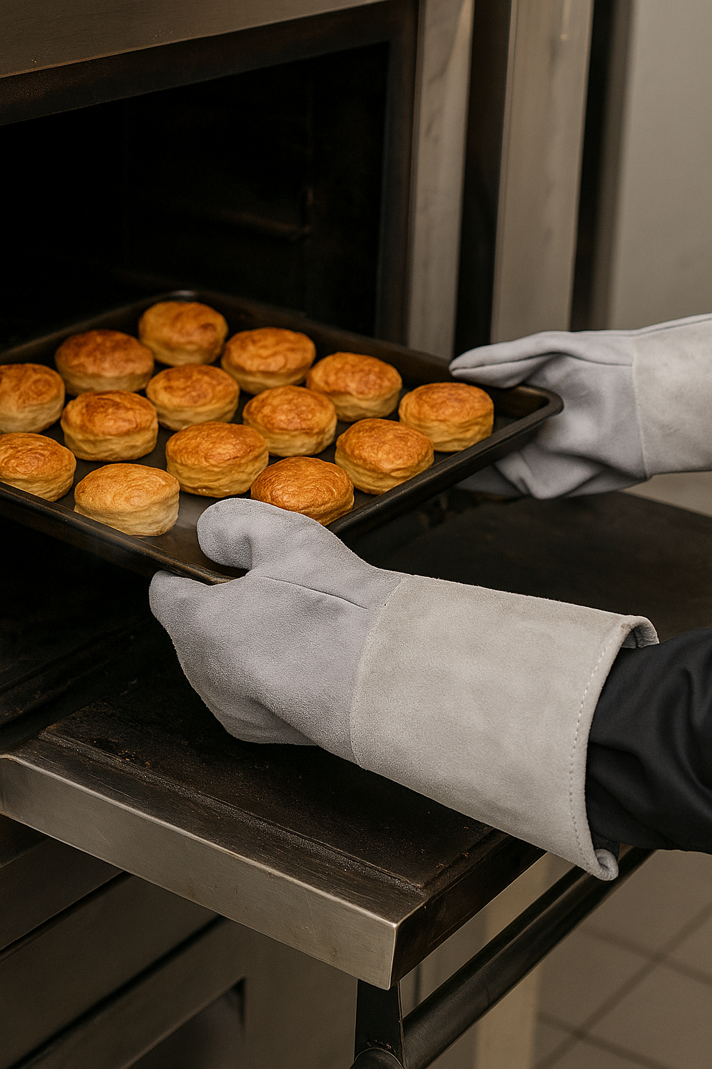 Mitón de Cuero de Descarne para Calor sin manga.