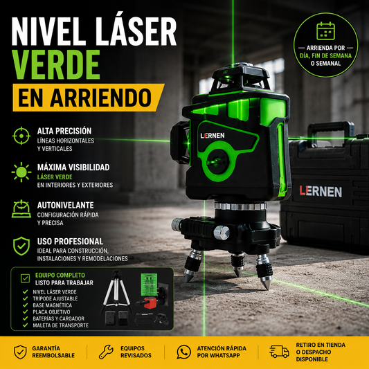 Arriendo Nivel Láser Verde Autonivelante con Trípode | Profesional