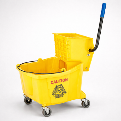 Carro Estrujador 20 L Amarillo | Balde con Prensa para Limpieza Profesional