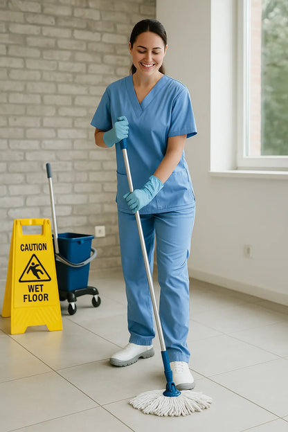 Zapato de seguridad blanco sin cordón