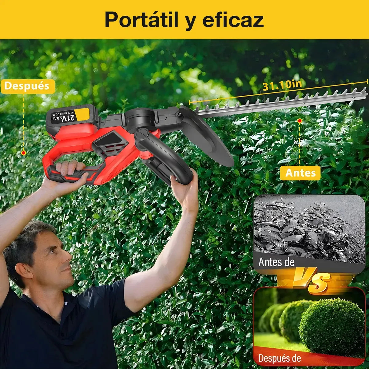 Cortasetos inalámbrico  ideal para tareas de jardín - Alquiler