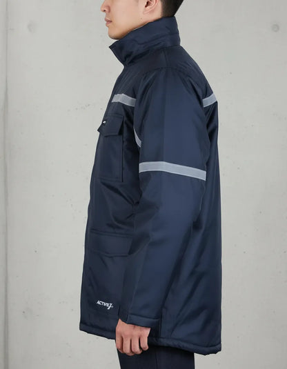 Parka Térmica Repelente al Agua Azul Hombre | Abrigo Liviano para Frío y Llovizna
