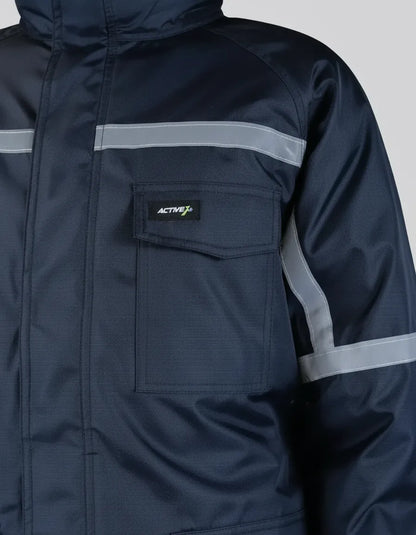 Parka Térmica Repelente al Agua Azul Hombre | Abrigo Liviano para Frío y Llovizna