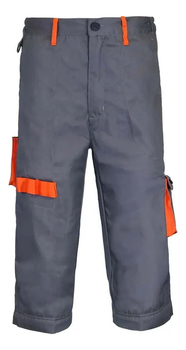 Pantalón Cargo de Trabajo Gabardina Gris Naranjo Hombre | Resistente y Funcional