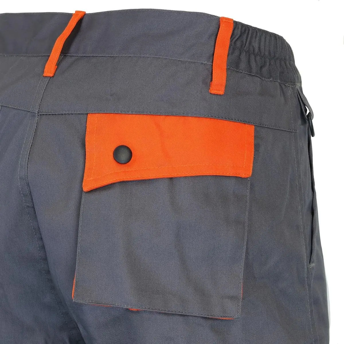 Pantalón Cargo de Trabajo Gabardina Gris Naranjo Hombre | Resistente y Funcional