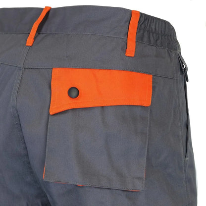 Pantalón Cargo de Trabajo Gabardina Gris Naranjo Hombre | Resistente y Funcional