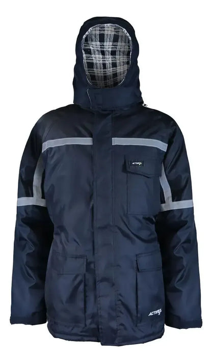 Parka Térmica Repelente al Agua Azul Hombre | Abrigo Liviano para Frío y Llovizna