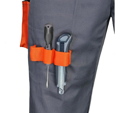 Pantalón Cargo de Trabajo Gabardina Gris Naranjo Hombre | Resistente y Funcional