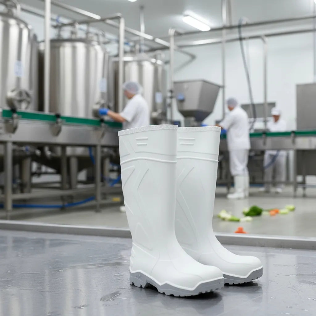 Bota de trabajo resistente sin puntera de acero para uso general.