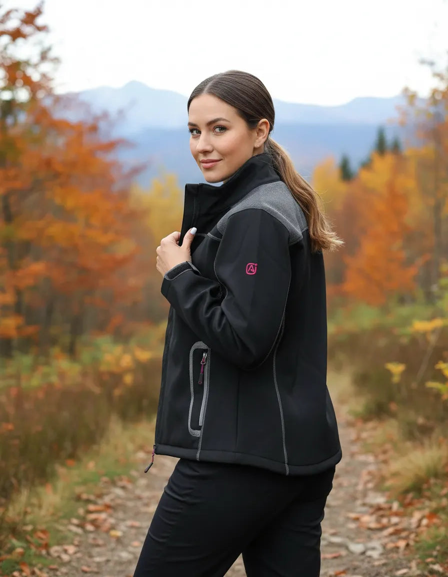 Chaqueta Softshell Mujer Negra Absolute Zero | Térmica, Resistente al Viento y Cómoda