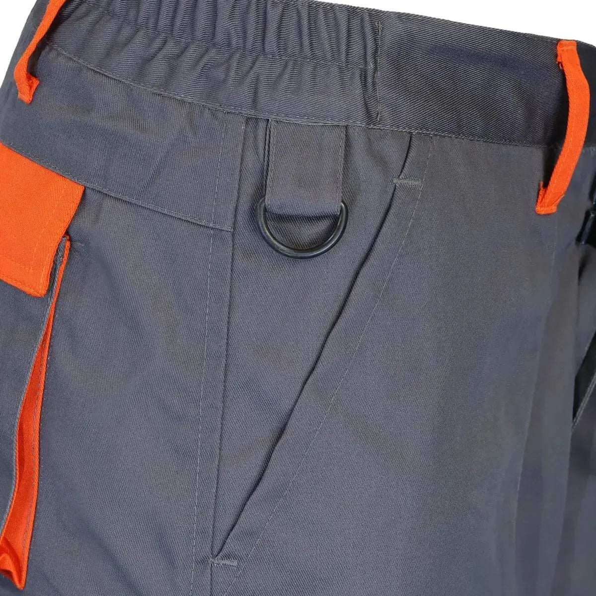 Pantalón Cargo de Trabajo Gabardina Gris Naranjo Hombre | Resistente y Funcional