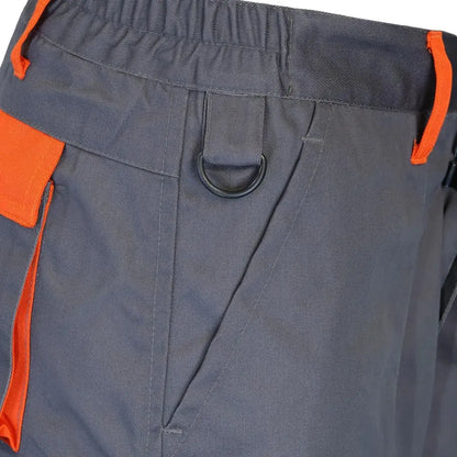 Pantalón Cargo de Trabajo Gabardina Gris Naranjo Hombre | Resistente y Funcional